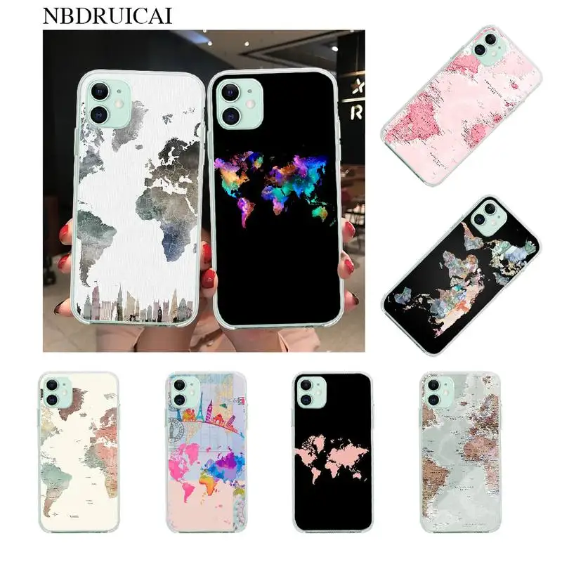 

PENGHUWAN World Map Travel Plans Phone Case for iPhone 11 pro XS MAX 8 7 6 6S Plus X 5S SE XR cover