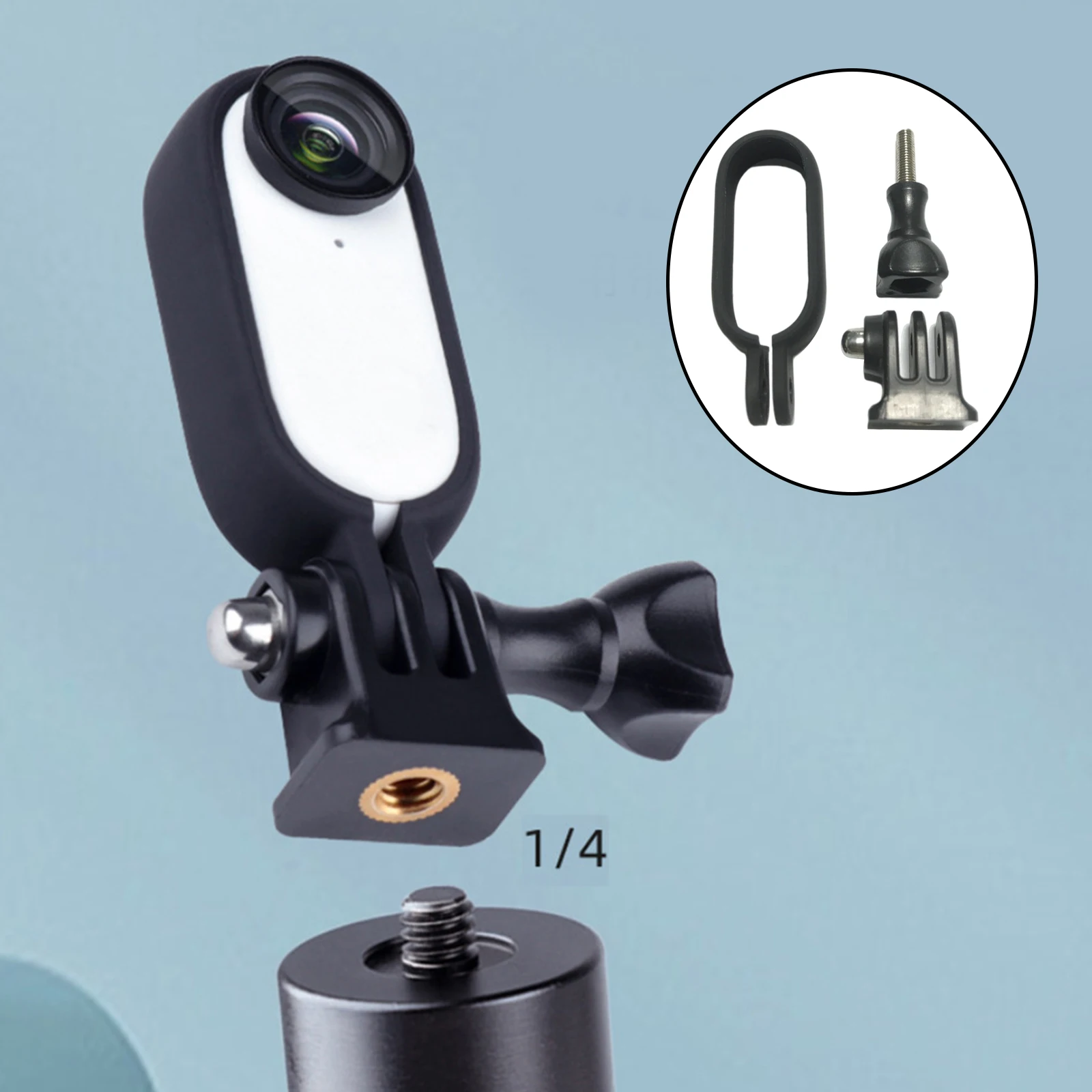 

Mount Frame Mount Bracket with 1/4" Thread Adapter for Insta360 Go 2 Works with Camera Tripod