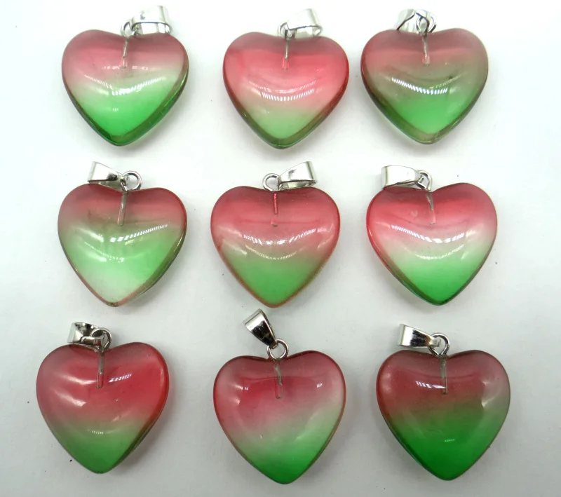 

Натуральный камень кварц кристалл бирюза титановый кристалл в форме сердца кулон для diy ювелирных изделий ожерелье аксессуары 12 шт