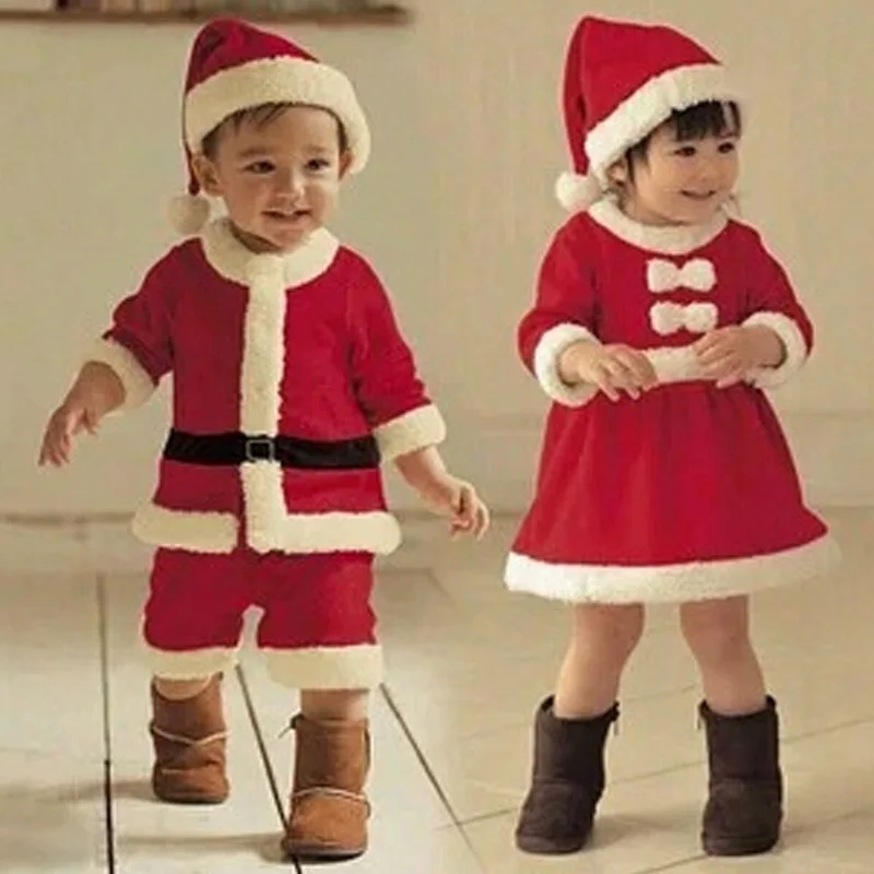 

Infant Winter Baby Dress Christmas BabyToddler Girls Dress Cute Santa Claus Baby Cosplay Costume Baby Boys Long Sleeve Clothes