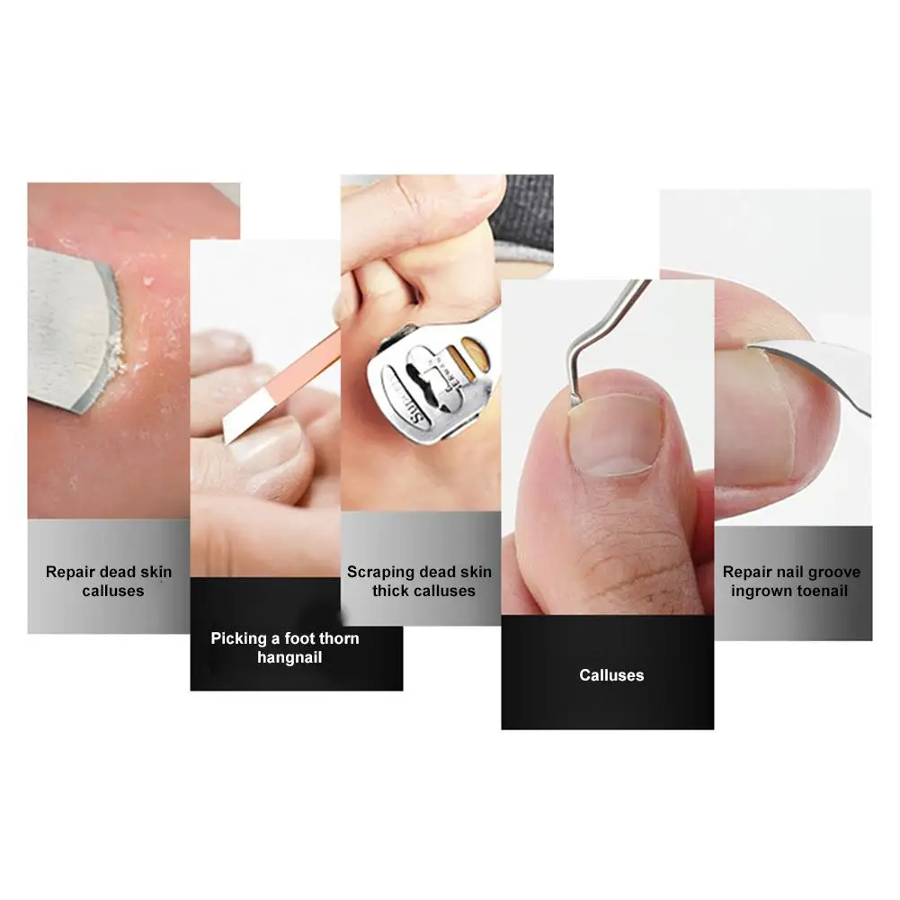 Nail Pedicure Set Stainless Steel Manicure Kit Care Tool For Dead Skin Callus Removal Nair Tools |