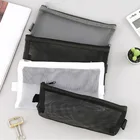 1 шт. Простой Прозрачный сетчатый чехол для карандашей, органайзер для хранения, пенал-сумочка, чехол для карандашей, школьные принадлежности, кавайные канцелярские принадлежности