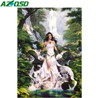 AZQSD полностью квадратная Алмазная картина водопад вышивка крестом украшение дома Алмазная вышивка пейзаж мозаика ручной работы подарок