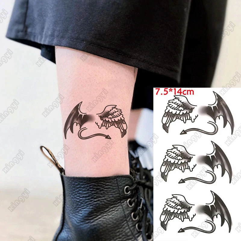 Waterproof Temporary Tattoo Sticker King of The Sky Eagle Wing Fake Tatto Flash Tatoo Hand Arm Middle Size Art Tattoos Women Men images - 6