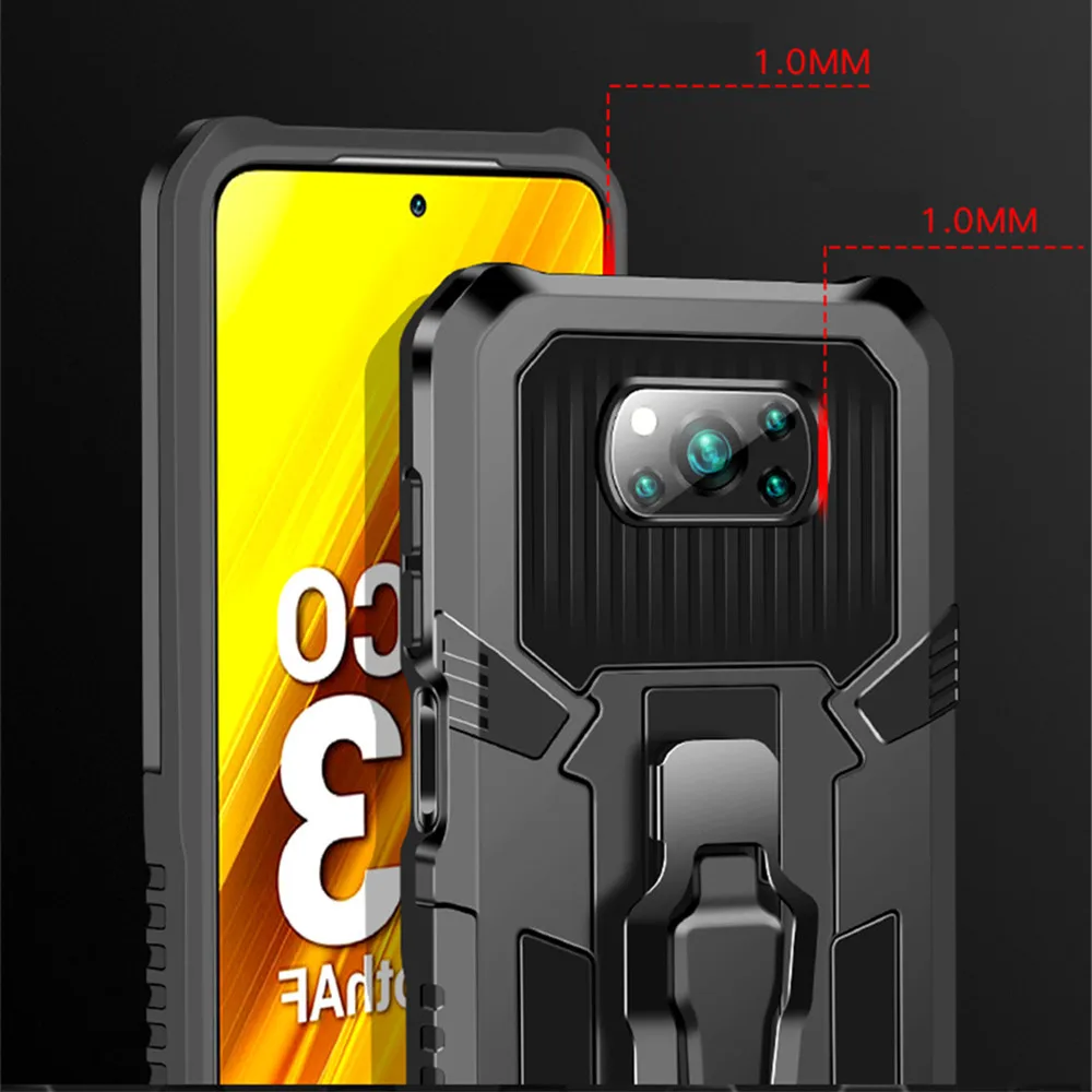 Противоударный армированный чехол Funda для Xiaomi Mi Poco X3 NFC CC9 10T Redmi Note 8 7 6 10X9 S Pro 9A 9C