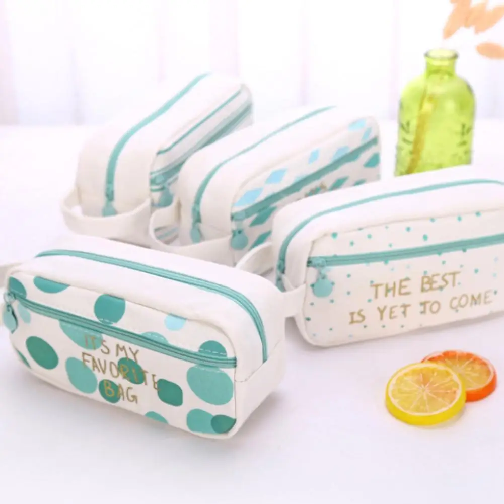 

Lovely Letters Pencil Case Canvas Pen Stationery Bag School Student Zipper Pouch