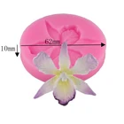 Силиконовая форма 3D Орхидея, инструмент для торта, прилипающий пластырь для шоколада, кухонные аксессуары для выпечки, форма для мыла SQ0038