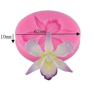 Силиконовая форма 3D Орхидея, инструмент для торта, прилипающий пластырь для шоколада, кухонные аксессуары для выпечки, форма для мыла SQ0038