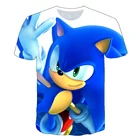 Sonic Harajuku Мультфильм Sonic Спорт 3D футболка новая Harajuku стиль игры мультфильм дети Sonic одежда Sonic Мальчики Одежда От 4 до 14 лет