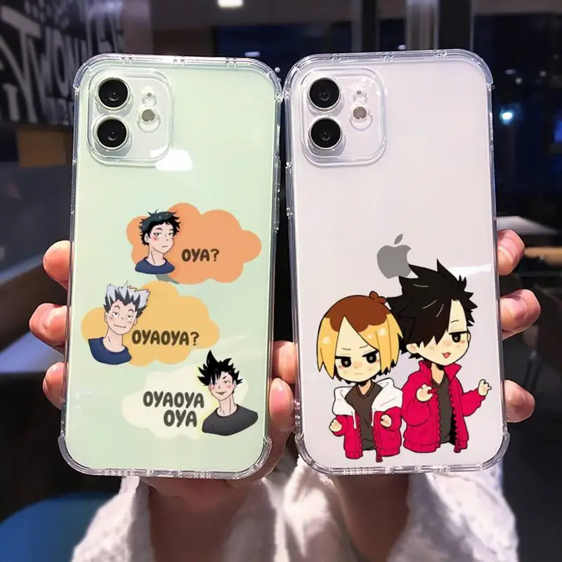 

Oya Haikyuu Cute Anime Phone Case Transparent for iPhone Samsung A S 11 12 6 7 8 9 30 Pro X Max XR Plus lite Clear coque shell