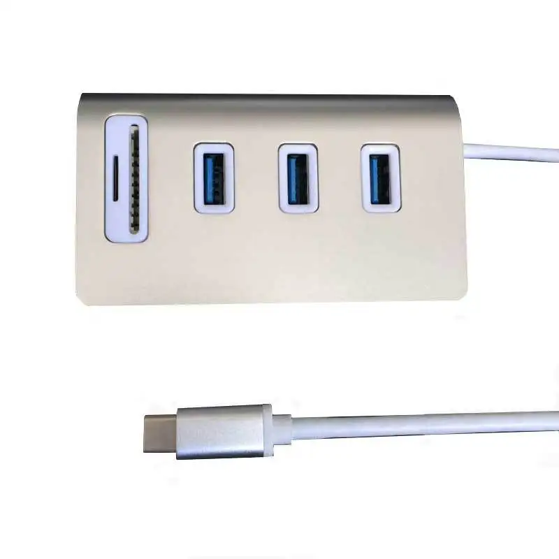 С SD/TF Кард-ридером, комбо для IMac MacBook Air Pro Mac Mini ПК и ноутбуков, USB 3.0 3-портовый алюминиевый хаб