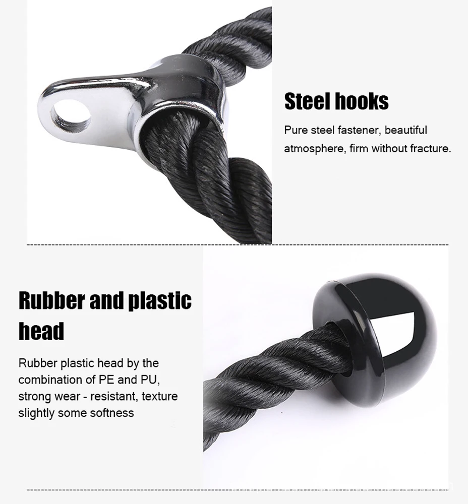 Трицепс веревка брюшного пресса Кабельное приспособление тянуть вниз боковые