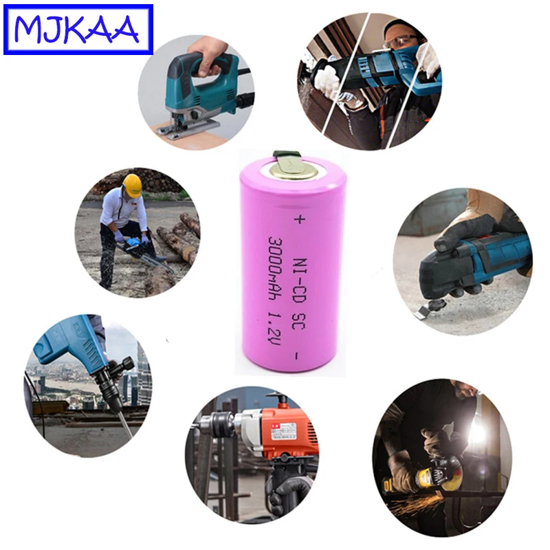 MJKAA 12 шт. SC 1,2 аккумуляторы Ni-CD Ni подводная лодка C 3000 мА/ч, Перезаряжаемые Батарея со сварочным вам на почту после оплаты! Электрическая дрель электрическая отвертка батареи