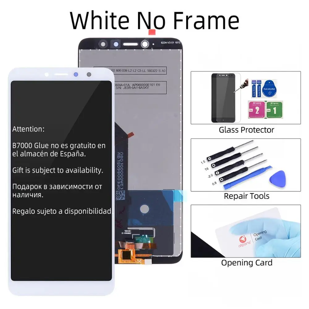 Дисплей для Xiaomi Redmi S2 LCD в сборе с тачскрином на рамке 5.99'' черный белый - Цвет: No Frame White