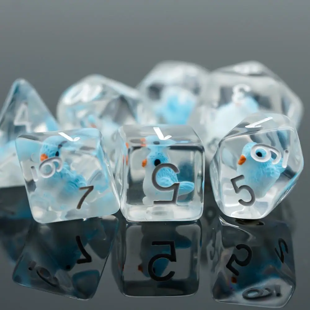 

7Pcs/set Bird DND Dice D&D Dice D4 D6 D8 D10 D% D12 D20 Polyhedral Games Dice Set for Table Games MTG RPG