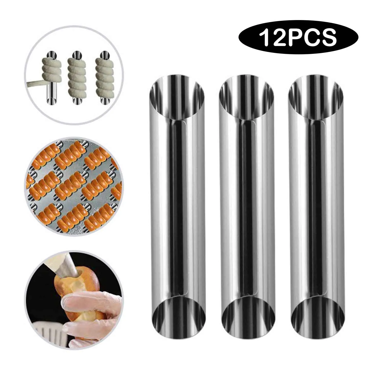 Behogar 12 шт. канноли формы трубы Нержавеющая сталь для торта Рог форма кухни торт