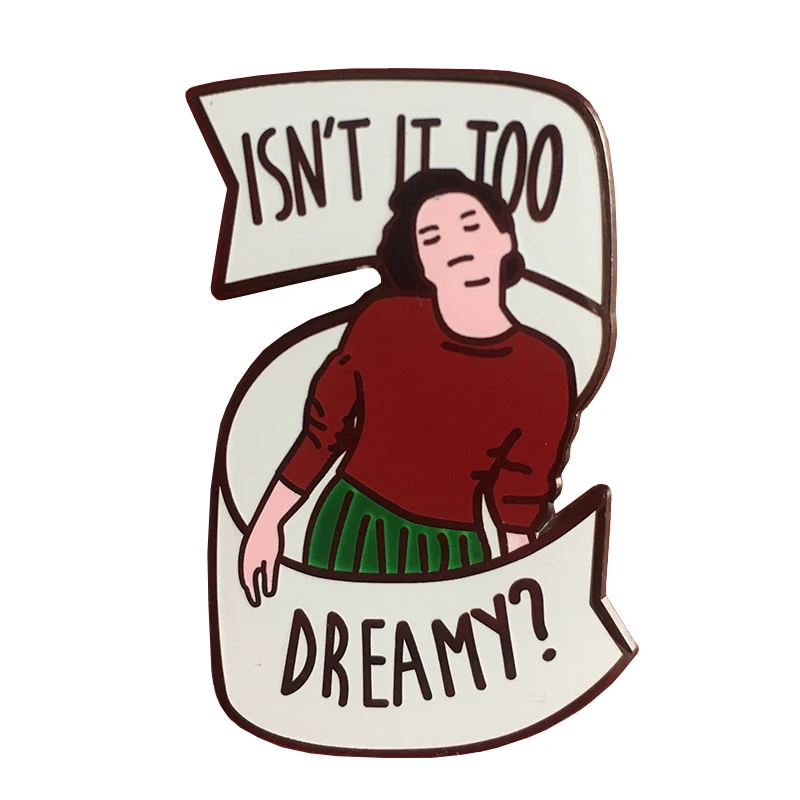 Эмалированная брошь в стиле Одри Хорн из двух пиков значки на лацкан модные