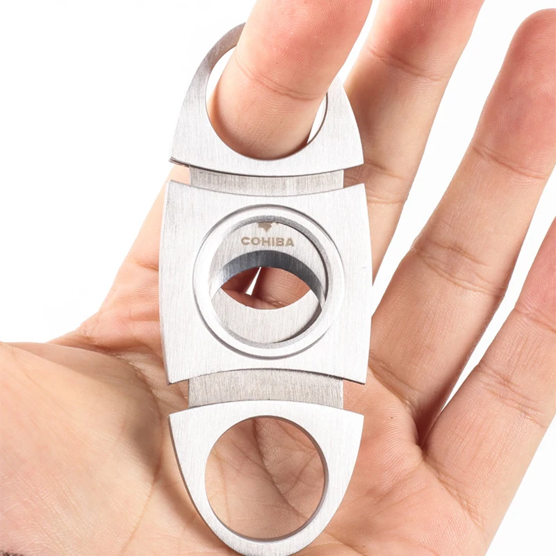 

COHIBA Cigar Cutter New Stainless Steel Metal Classic Cutter Guillotine Cigar Scissors Gift