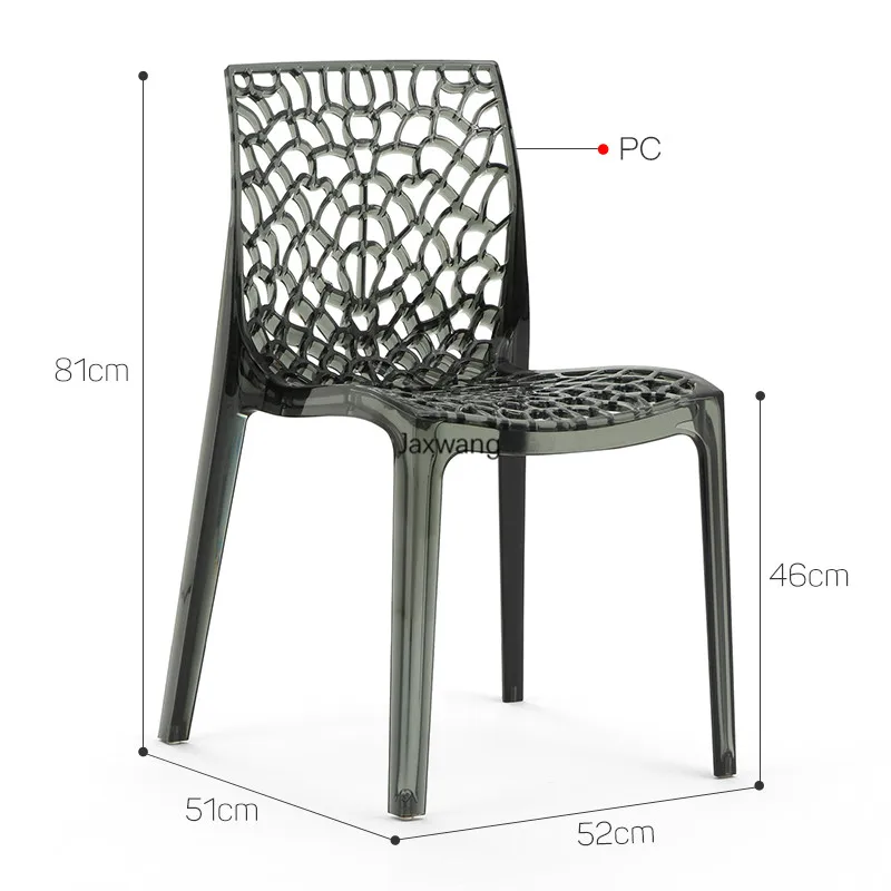 

Nordic Dining Chairs Home Adult Chair Hollow Home Minimalist Modern Kitchen Simple Plastic Chair Luxury Transparent Dining Chair