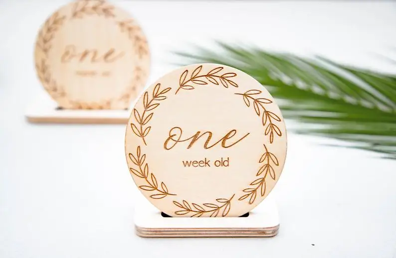 Деревянные детские вехи подарок на беременность двусторонняя веха открытки