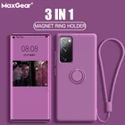 Чехол-подставка для Samsung Galaxy S10 E S9 S8 S20 FE S21 Plus Note 20 Ultra 10 9 8 A51 A71, мягкий силиконовый, с магнитным кольцом-держателем