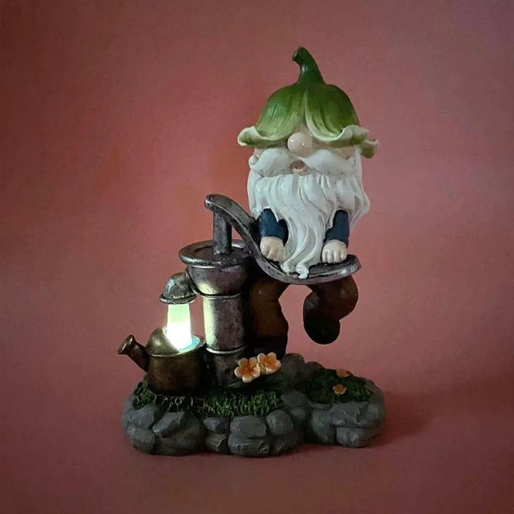 

Home Decoration Statue Desk Accessories Ornaments Resin Creative Solar Dwarf Confucian Outdoor Figuras Decorativas