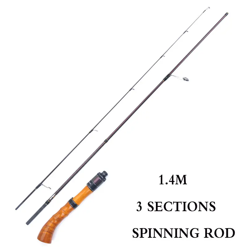 1.4M 3 SEC SPIN ROD Lurekiller японский Fuji Portalbe форель стержень 1,4 м деревянная ручка твердый карбоновый наконечник UL Спиннинг/литье стержень - Цвет: 1.4M 3 SEC SPIN ROD