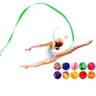 4 м цветная лента для фитнеса танцевальная художественная гимнастика балетная лента вращающаяся гимнастическая профессиональная гимнастическая