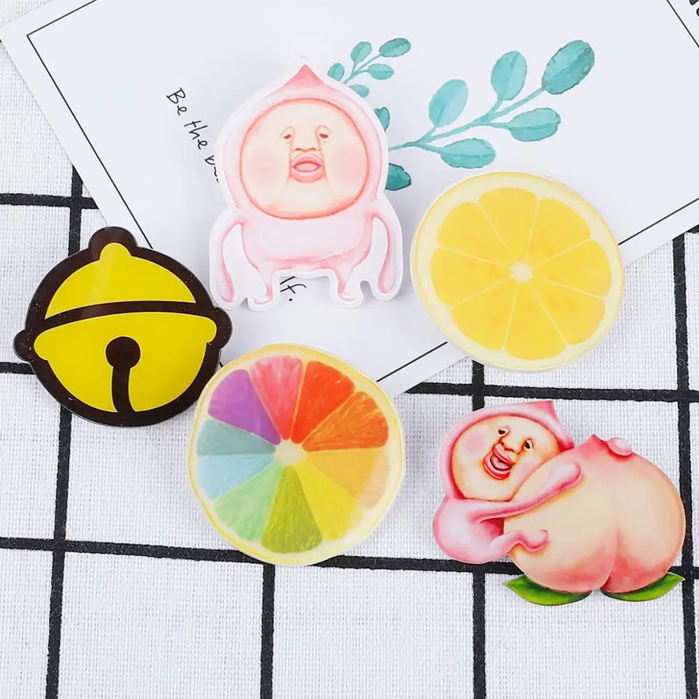 Милая мультяшная акриловая брошь с маленьким шариком персиковая Значки для