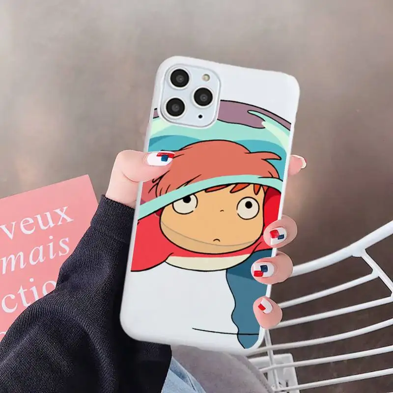 

Hayao Miyazaki anime ponyo luxury high quality shell Phone Case Candy Color for iPhone 6 7 8 11 12 s mini pro X XS XR MAX Plus