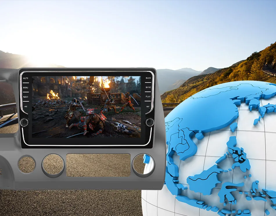 Eunavi 4G+ 64G 2 DIN ips Android 9,0 автомобильный Радио Мультимедиа Видео плеер gps для Honda Civic 2006-2011 2din автомобильный ПК 9 дюймов без dvd