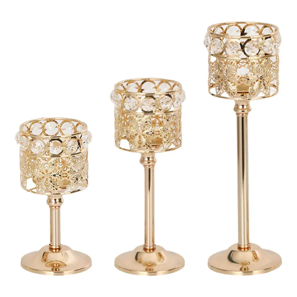 Современные подсвечники Роскошный прозрачный Золотистый металлический