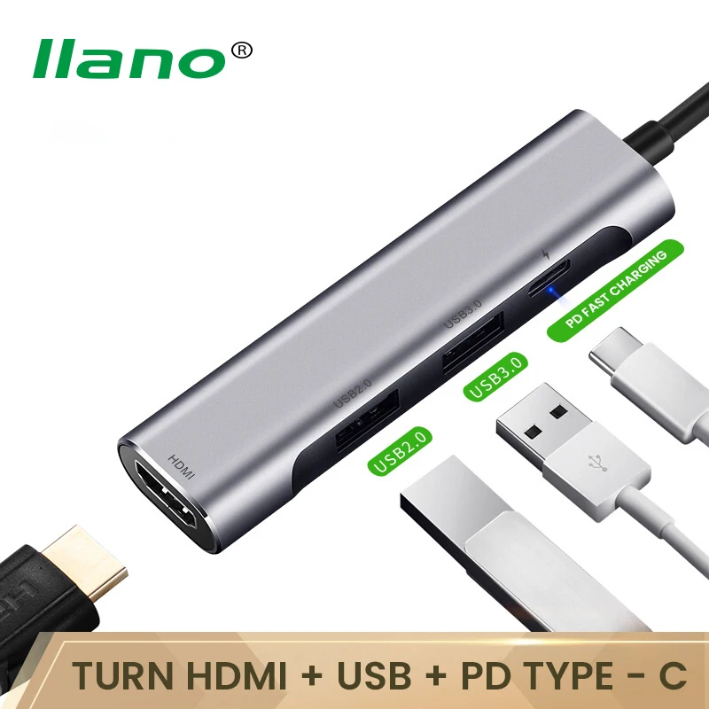 

USB HUB 4K HDMI-compatible Adapter 3 In 1 USB C To USB 2.0 3.0 Dock For MacBook Pro Accessories Type C Splitter PS176 USB-C HUB
