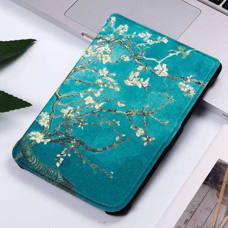 Умный чехол AROITA для Pocketbook 616 627 632-Touch Lux 4/Basic Lux 2/Touch HD 3-Ударопрочный Мягкий защитный чехол из ТПУ - Цвет: Apricot Flower