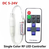 dc 5v 12v 24v 12a mini rf wireless led remote controller led dimmer driver for single color led strip smd 5050352857303014