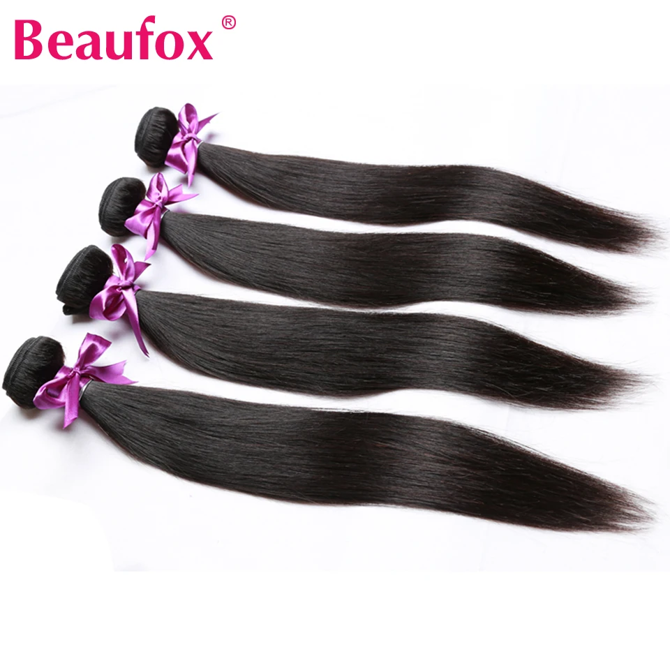 Beaufox 360 синтетический фронтальный с пучками индийские прямые волосы Remy