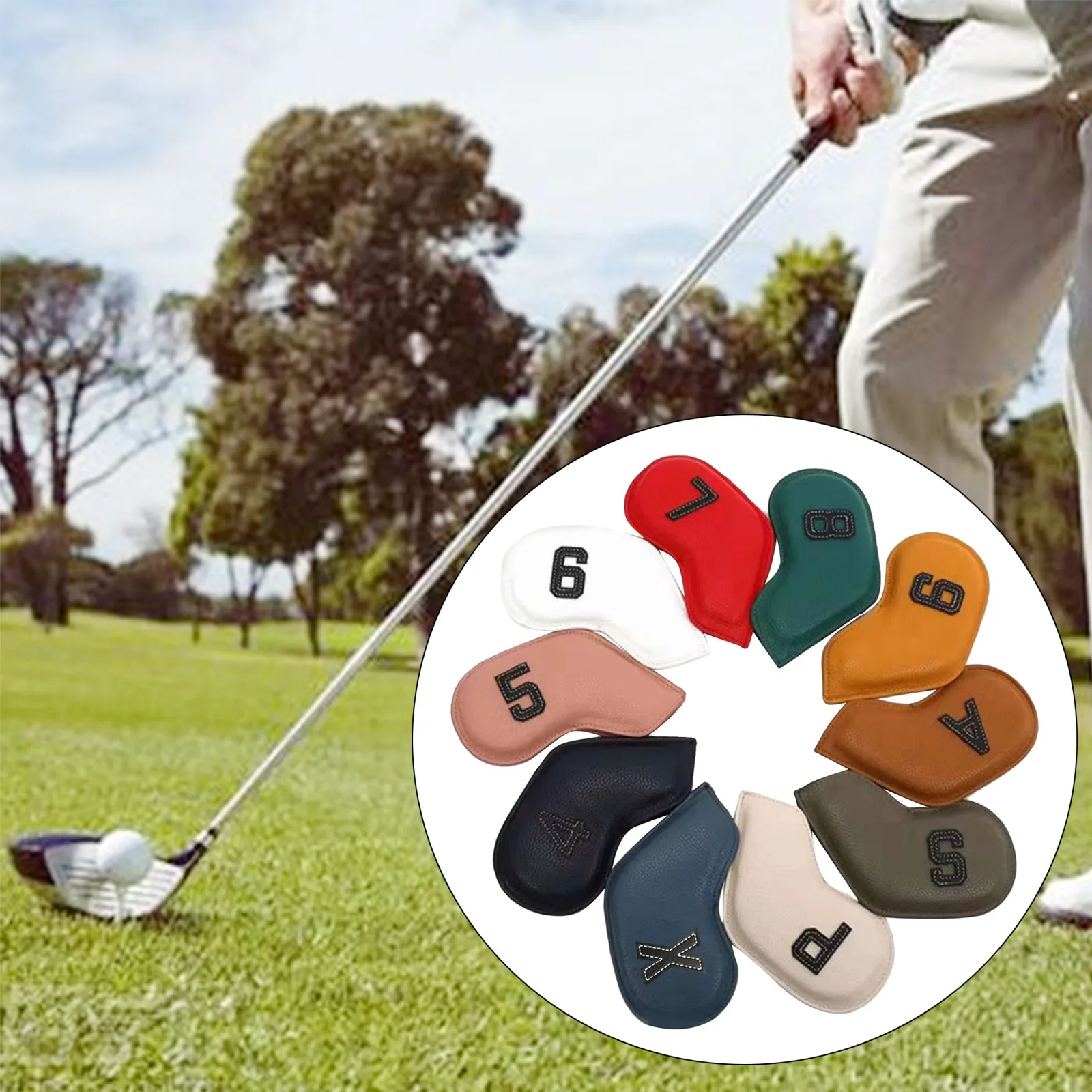 

10Pack Golf Iron Headcover 4,5,6,7,8,9,A,S,P,X Club Head Cover Protector