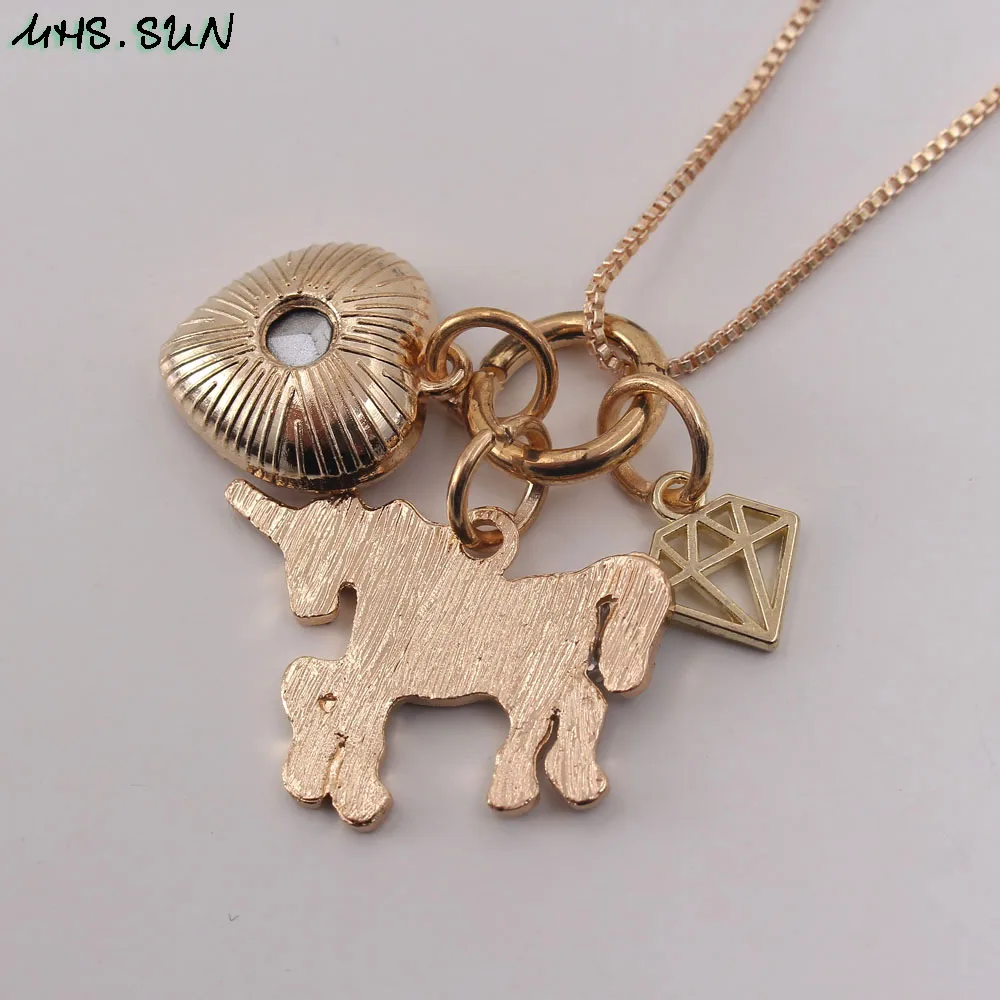 Ожерелье MHS.SUN для девочек с подвесками в виде единорога модная детская