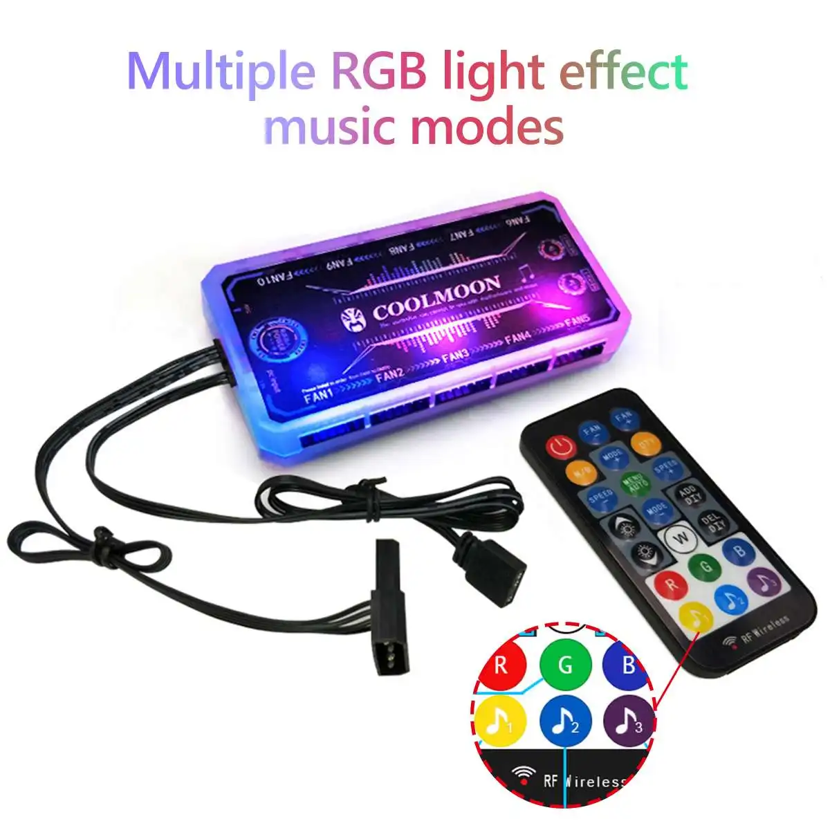 6 шт. чехол для компьютера ПК Вентилятор RGB настраиваемый светодиодный вентилятор