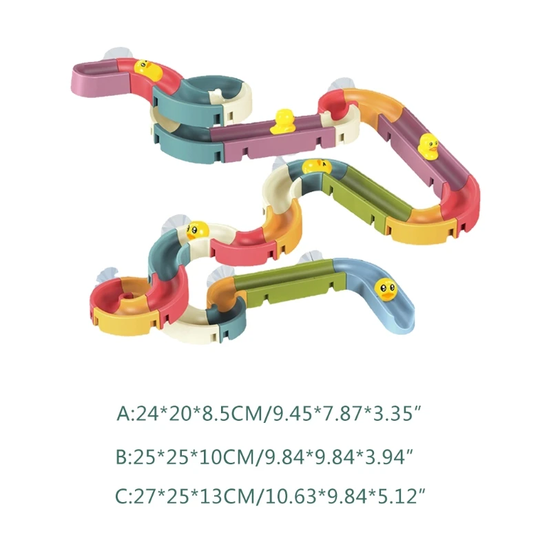

11XE DIY Slideway Toy Water Play Game Set Summer Gift for Bathroom Strong Suction Cup Fixed on Bathtub for Kids Baby Favors