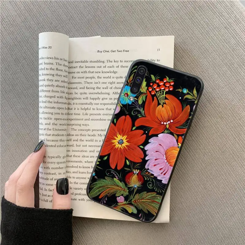 

Fashion Retro Style Flowers Phone Case For Samsung galaxy A S note 10 7 8 9 20 30 31 40 50 51 70 71 21 s ultra plus