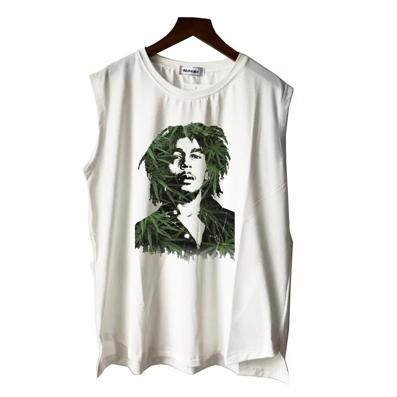 Футболка мужская с круглым вырезом без рукавов принтом | Мужская одежда