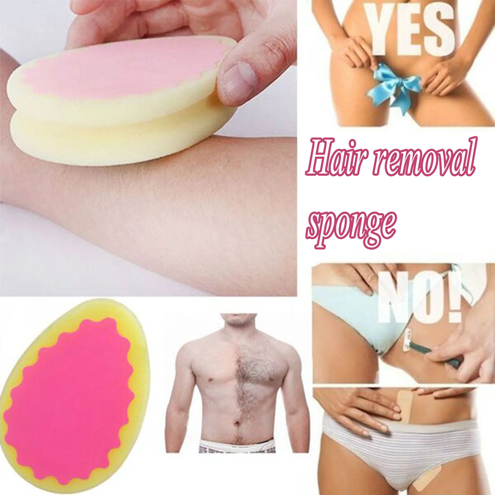 

3PC Painless Hair Removal Sponge Soft Hair Depilation Sponge Effective Body Leg Hand Hair Remove Pad Shaving & Hair Removal