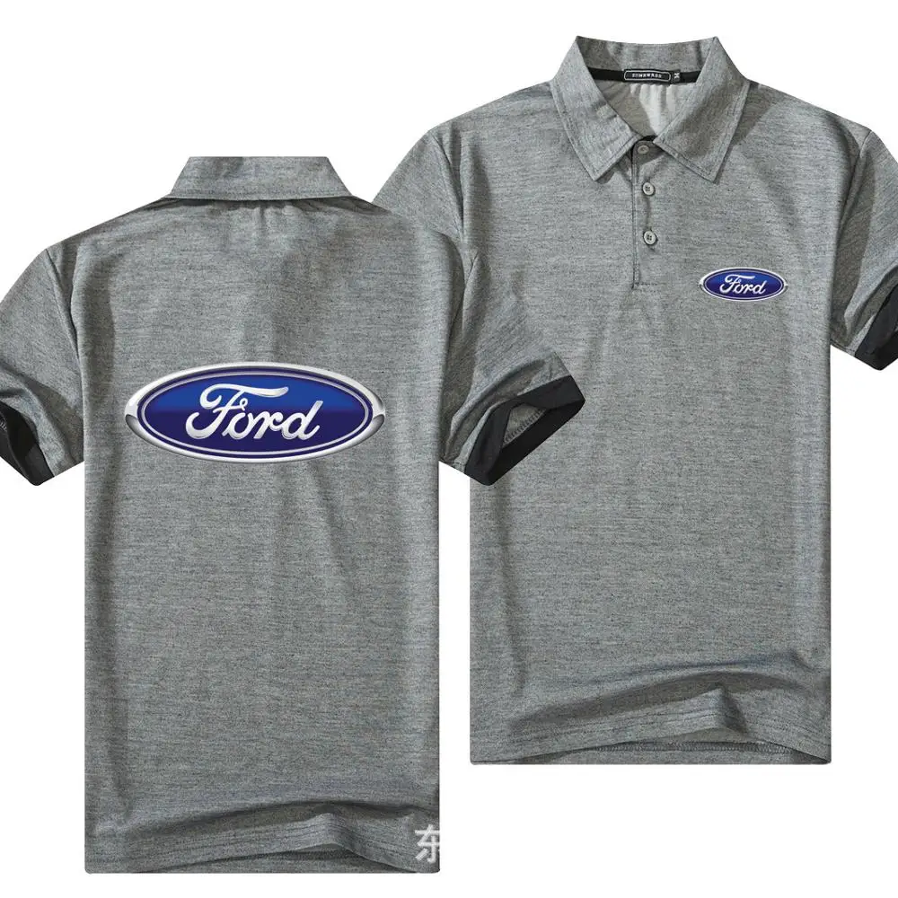 

Summer Classic Polo Shirt for Ford Men Cotton Solid Short Sleeve Tee Shirt Breathable Camisa Masculina Polo Hombre Golftennis M1
