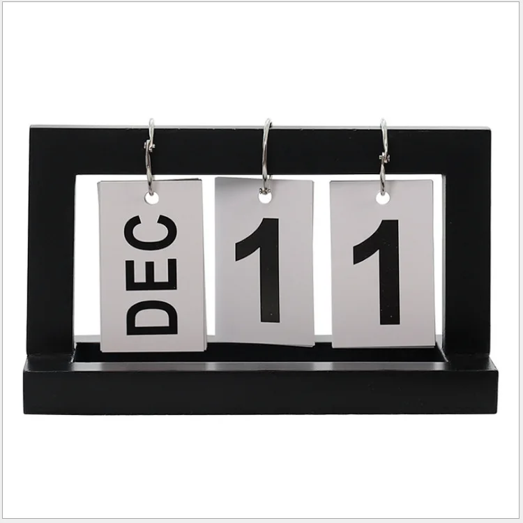 1PCS Vintage Wood Desk Page Flip Calendar Block Planner Permanent Desktop Decoration Accessories | Дом и сад