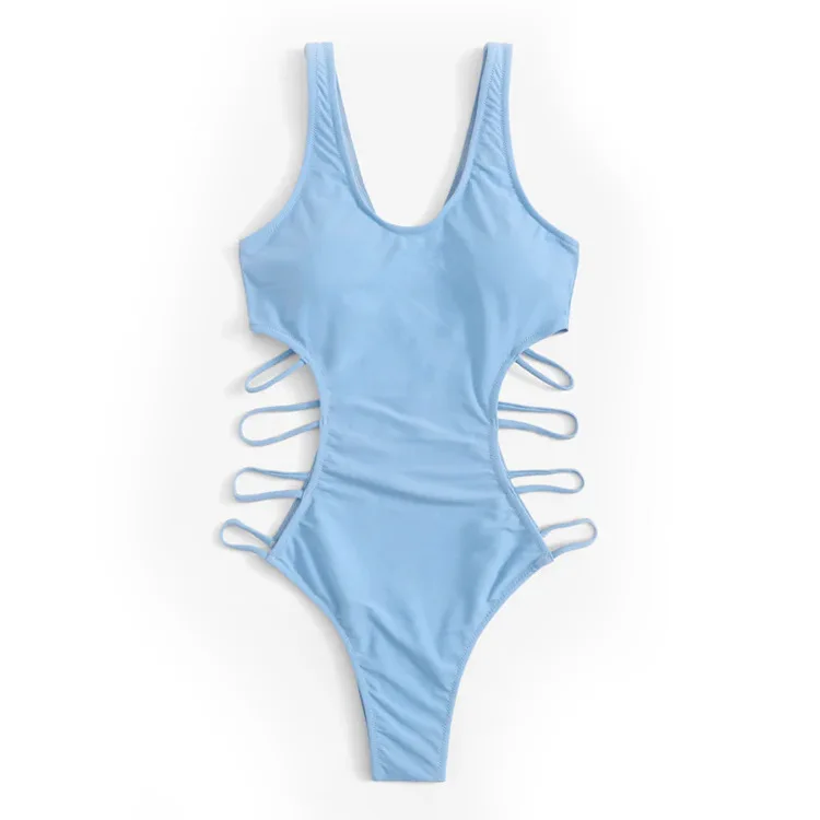 

2021 New Arrival Swimwear Women Solid Color Stretchy Breathaable One Piece Swimsuit Padded Swimming Suit for Women Bathing Suit