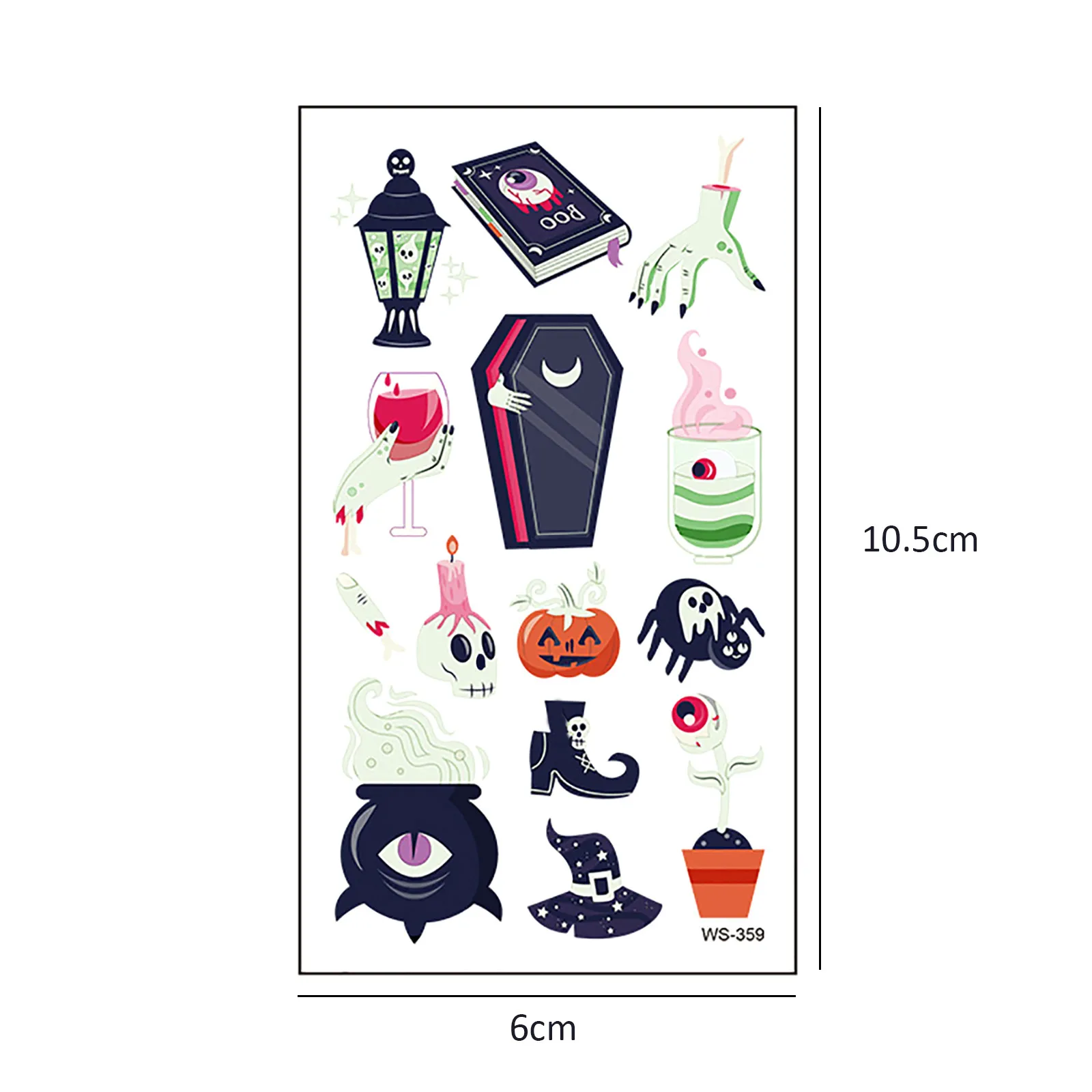 Светящаяся татуировка на Хэллоуин тату призрака для детей искусственная ведьма