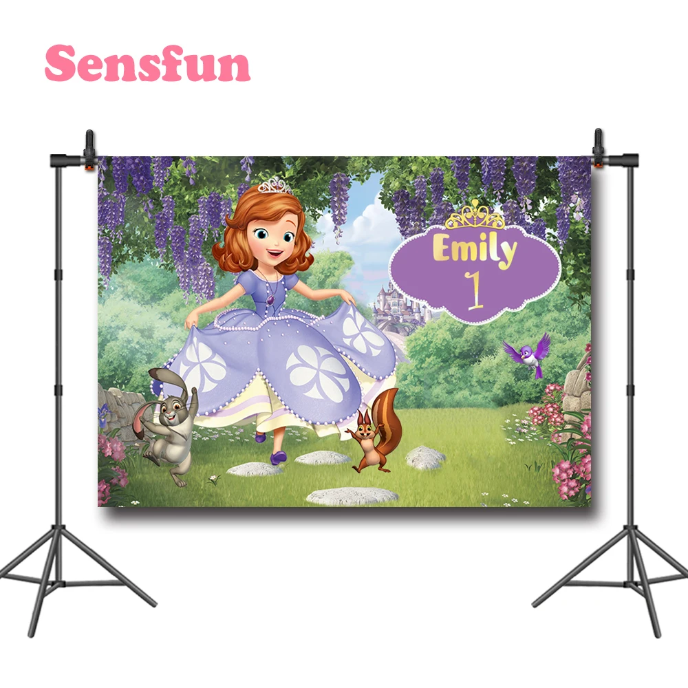 Sensfun танцевальная Принцесса София замок сад фиолетовый лоза кролик фоны для