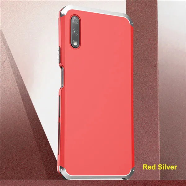 Red Silver Противоударный металлический бронированный чехол для huawei Honor 9X Pro, металлический алюминиевый жесткий чехол из поликарбоната, чехол для huawei Honor 9X, чехол Coques - Цвет: Red Silver