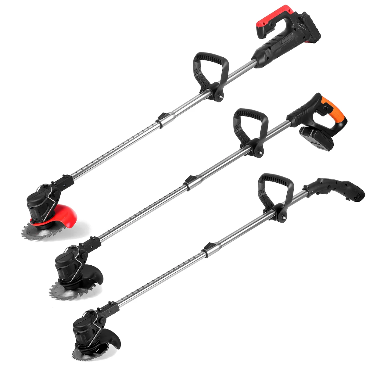 

36VF/42VF Electric Grass Trimmer Wireless Cordless Lawn Mower Length Adjustable Garden Pruning Cutter Tools with 2 Batteries